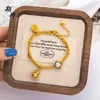 Esperando pulsera de calabaza con incrustaciones de arena dorada francesa antigua de Vietnam, pulsera cuadrada de perlas zakiram, pulsera de moda, de moda, versátil
