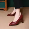 Sapatos de salto alto retrô estilo francês populares, novo modelo outono 2026, bico fino, corte baixo, salto fino, sapatos elegantes profissionais para mulheres