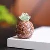 Adornos de Piña Dorada de Resina Rellena de Cristal Natural Mascota Fresca y Linda Decoraciones de Escritorio de Escritorio