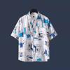 Camisa de Flores Vintage para Hombre y Mujer Suelta Moderna Combinable Estilo Holgazán Camisa de Manga Corta para Pareja Estilo Japonés Camisa de Flores para la Playa Moderna