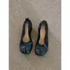 Couro split-toe pé de porco salto alto feminino 2026 novo retro temperamento sapatos de couro pequenos boca rasa simples salto grosso sapatos de salto único