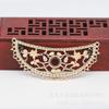 Collar de borlas porosas de cobre chapado en oro con preservación de color de hilo dorado de Yiwu, base de corona para el cabello, accesorios de pieza de flor A045