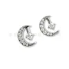 Aretes de Titanio F136 Aleación de Titanio Luna Creciente Circonita, Aretes para Cartílago de Oreja, Aretes para Labio de Aleación de Titanio G23, Joyería para Piercings Corporales
