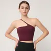 Sujetador Deportivo para Mujer Diseño de Tirante Único Asimétrico en el Hombro Almohadilla Fija en el Pecho Reafirmante a Prueba de Impactos Yoga Fitness Pilates Espalda Bonita