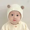 Sombrero de punto súper lindo y divertido para bebé para otoño e invierno, con protección para las orejas, para niños y niñas, sombrero de peluche cálido para bebé