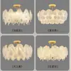 Luminária de teto minimalista Bauhaus para quarto, luminária de iluminação para ambiente de luxo francês de alta qualidade com pétalas de vidro de espectro total para proteção ocular