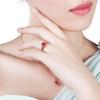 Múltiples Estilos de Anillos de Corazón de Ángel Incrustados de Diamantes, Anillos de Moda de Turmalina Rojo Sangre de Paloma, Anillos de Piedra Roja con Diamantes Chapados en Oro Rosa al por Mayor