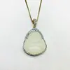 Cadena para Clavícula de Mujer Jade Blanco Afgano Colgante Buda Maitreya Estilo Buda Sonriente Simple y de Moda Fabricante Venta al por Mayor