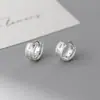 Pendientes de Plata de Ley S925 Nalan de Lujo Ligero Exquisitos de Gama Alta con Acabado Cepillado Incrustaciones de Diamantes Encaje Mate M07269
