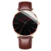 Relógio Masculino de Quartzo com Detalhe Azul Minimalista, Pulseira Ultra-Fina de Metal em Malha, Relógio de Pulso Casual para Negócios