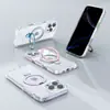 Para iPhone15 Estuche Transparente para Teléfono Móvil Nuevo Estuche con Soporte Magnético Macaron Estuche para Teléfono Móvil Apple 16promax