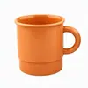 Taza de Cerámica Personalizada con Esmalte de Color, Taza Doméstica Naranja Mate, Taza de Recuerdo, Alto Valor Estético, Taza de Café Nórdica