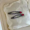 Pinza para el Cabello de Tela a Cuadros con Piedras de Azúcar y Diamantes de Imitación, Pinza para el Flequillo, Pinza BB, Pinza Lateral, Elegante Accesorio para el Cabello de la Frente para Mujeres