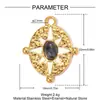 Torre Eiffel de París Flor DIY Colgante de Acero Inoxidable Estrella Luna Ojo del Diablo Femenino Collar Joyería de Acero de Titanio Colgante