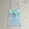 Top Camisola de Rayas de Color Sólido con Tirante Halter para Mujer Verano con Sujetador Incorporado Adelgazante Versátil Hermoso Top de Espalda