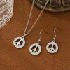 Aretes Pendientes Redondos Nuevos Transfronterizos de Acero de Titanio Estilo Callejero Europeo y Americano Acero Inoxidable para Hombre y Mujer Joyería de Diamantes Árbol de la Vida