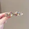 Presilha de Cabelo de Luxo com Barra Horizontal, Cristal Tcheco K9, Presilha para Rabo de Cavalo para a Parte de Trás da Cabeça, Acessório de Cabelo com Presilha de Mola