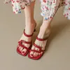 Sandalias de Tacón Grueso para Mujer Verano 2024 Zapatillas de Tacón Alto Punta Cuadrada Slip-On Antideslizantes Versátiles Zapatos para Mujer Tacón Ultra Alto