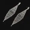 Pendientes de Lujo Europeos y Americanos Transfronterizos Nuevos Personalizados Exagerados para Mujer con Rayas y Diamantes, Pendientes Grandes Full Diamond E129