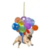 Gato y Perro de Globo Coloridos Decoración Animal Colgante para Espejo Retrovisor de Coche Colgante Plano Llavero de Mochila Accesorios Colgante