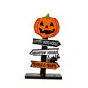 Suprimentos de Decoração de Halloween Novos Transfronteiriços Abóbora de Halloween Letra Ornamentos de Madeira Halloween Árvore em Forma de Fantasma Mesa