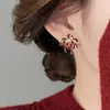 Nuevos Pendientes de Fuegos Artificiales Rojos para Otoño e Invierno Mujer, Hermosos y Únicos Pendientes de Nicho 2025 Estilo Caliente Lujo Accesible Pendientes de Gama Alta
