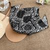 Turbante de Flor de Anacardo para Mujer Estilo Resort de Playa Primavera y Verano Gorra de Paja Tipo Pato Bufanda Triangular Sombrero de Protección Solar