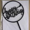 Cartão de ANIVERSÁRIO em Acrílico letra HAPPY BIRTHDAY inserção decoração de bolo decoração de confeitaria