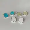 Brincos Geométricos Quadrados de Cristal Cluster de Diamante Triturado Gelo-Claro para Mulheres, Simples e Sofisticados, Estilosos e Modernos, Brincos Versáteis