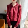 Camisa de Organza con Cuello Alto Estilo Chino Nuevo Primavera/Verano 2026 Transfronteriza para Mujer, Manga Larga, Camisa Base de Punto Fina
