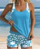 2027 Nuevo Traje de Baño de Dos Piezas con Estampado Europeo y Americano para Mujer, Shorts tipo Boxer Conservadores de Secado Rápido, Ropa de Baño de Comercio Exterior Transfronterizo