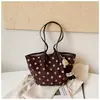 Bolso de Gamuza y Terciopelo de Lunares para Mujer 2026 Nuevo de Moda Retro Bolso Tote de Gran Capacidad de Lujo Bolso Cesta de Verduras