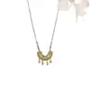 Nueva Cadena de Suéter de Bola de Metal Esmaltada Estilo Chino Flor de Loto para Mujer, Moda Retro Estilo Nacional, Cadena de Cuello de Cuerda Trenzada Exquisita de Alta Gama
