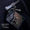 Pendientes de Hojalata Líquida Negra con Cruz Estilo Minimalista Europeo y Americano Tachuelas Clips para Orejas Pendientes Únicos de Hip-Hop para Mujeres de Moda