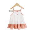 Ropa Infantil Coreana Mameluco para Bebés Niñas, Estilo Coreano Mameluco Vestido con Tirantes de Corazón Pequeño, Exclusivo Transfronterizo Algodón Puro