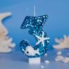 Venta al por mayor transfronteriza vela digital cumpleaños lindo delfín decoración de pastel plug-in suministro Amazon AliExpress
