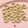 Novo produto 2022 Halo oco amor contas de cerâmica DIY joias feitas à mão esmalte de flor contas de porcelana acessórios para pulseira Atacado