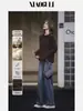 Suéter de Felpa Pequeña para Ropa de Hong Kong y Americana, Capa Base de Lana+Cachemira para Mujer, Estilo Otoño e Invierno, Capa Interior de Felpa