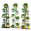 Estante de Flores de Hierro para el Hogar, Ahorrador de Espacio, de Pie, Multicapa, con Ruedas, para Balcón y Sala de Estar, Adecuado para Colgar Macetas de Orquídeas y Almacenamiento