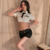 Lingerie sexy feminina sexy policial militar instrutor uniforme sexy tentação traje paixão quente role play