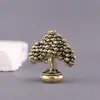 Árbol de la Fortuna de Latón Sólido Árbol de Lingote Atractor de Riqueza Adorno de Mascota de Té Vintage Decoración de Cobre Hecha a Mano