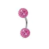 Anillo para ombligo de arcilla suave con bola de diamantes completa 8 8 anillo para ombligo varilla de acero inoxidable perforación Joyería de moda de personalidad popular en Europa y Estados Unidos