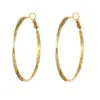 Aretes de aro de oro real de 18 quilates chapado, estilo europeo y americano, aretes de aro texturizados de moda, aretes exagerados y versátiles para mujer