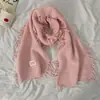 Cachecol Tricotado Macio e Ceroso Estilo Doce de Menina Ins Estilo Preguiçoso Design de Franjas Dupla Face Cachecol Quente Coreano Outono e Inverno