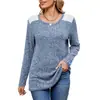 Comercio Exterior Transfronterizo Europeo y Americano de Amazon 2025 Otoño e Invierno Nuevo Estilo Camiseta de Manga Larga Holgada de Cuello Redondo con Color de Contraste Parte Superior Cepillada para Mujer