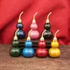 Calabaza Pintada de Latón Color Piedra de Sangre, Calabaza de Siete Colores Pintada a Mano, Pieza Decorativa para Entrada de Sala de Estar, Adorno Artesanal de Boca Abierta