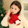 Cachecol Infantil Outono e Inverno Vermelho Festivo de Ano Novo Macio Confortável Aconchegante Espessado Pelúcia Cachorro Desenho Animado Conjunto de Cachecol