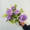 Ramo de Flores de Peonía Simuladas, Flor de Mano para Novia, Ramo de Flores de Rosa Simuladas, Accesorios para Fotos de Boda, Ramo Estilo Coreano