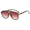Gafas de sol de moda europea y americana de doble puente para hombre, nuevas, protección solar, montura redonda tipo sapo, montura con estampado de leopardo, gafas transfronterizas al por mayor