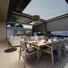 Cenador Exterior con Tapa abatible Casa Ecológica de Jardín Patio Villa Aleación de Aluminio con Persianas Retráctiles Cenador Resistente al Viento y a la Lluvia